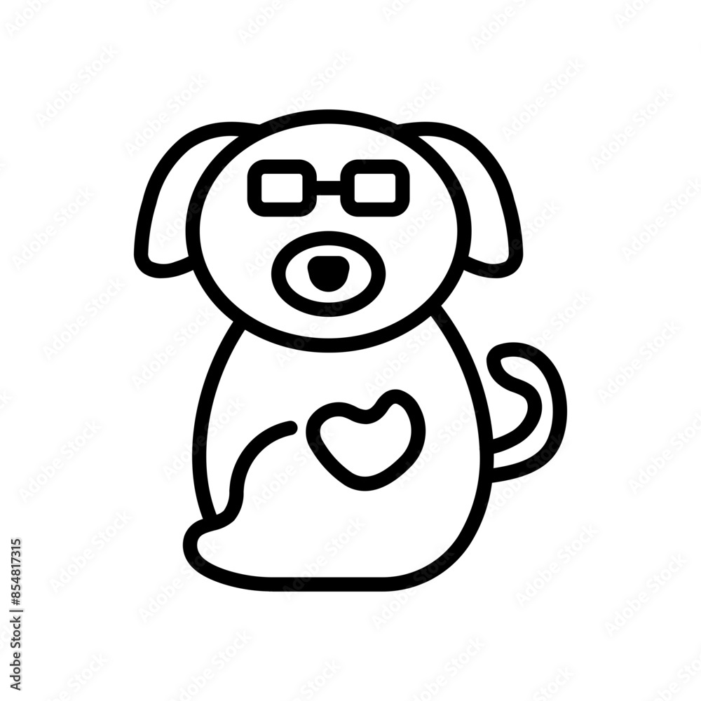 Fototapeta premium Cute Dog Lineart