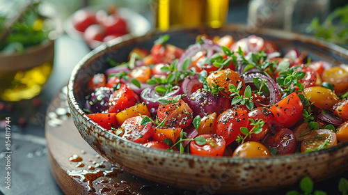 salad with olive oil healthy. 