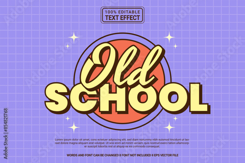 Editable text effect Old school 3d cartoon template style modern premium vector photo