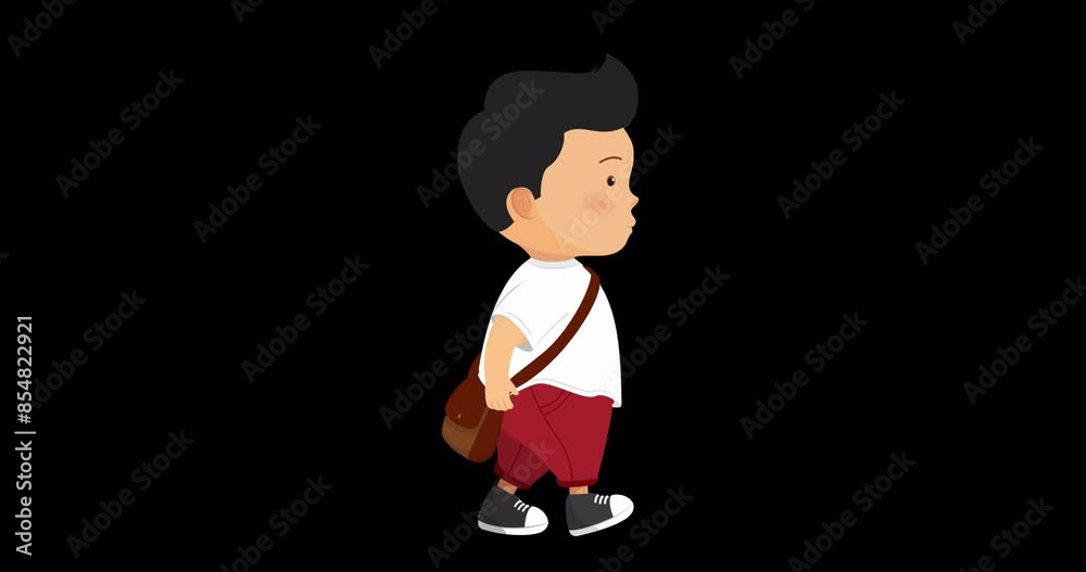 boy walking animation side view alpha channel boy walking animation side view alpha channel
