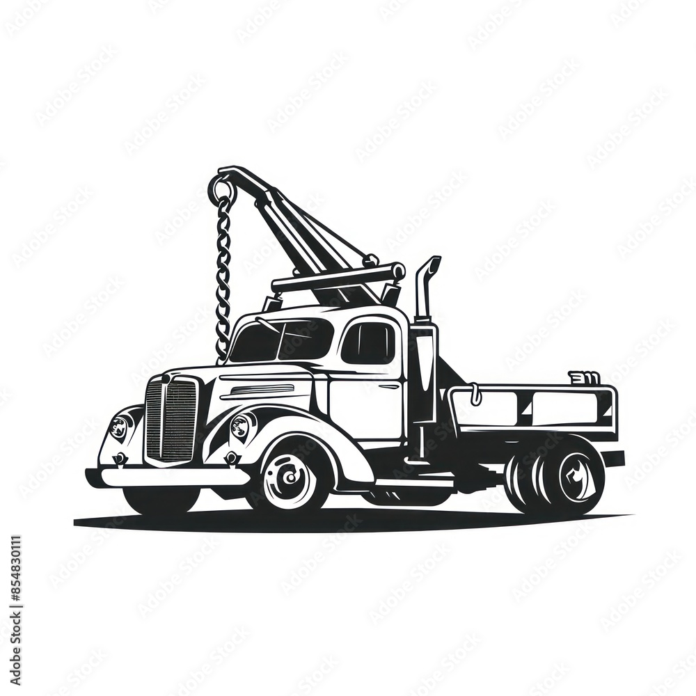 Naklejka premium Tow or Crane Load Hook Logo Illustration Square for Towing Truck logo