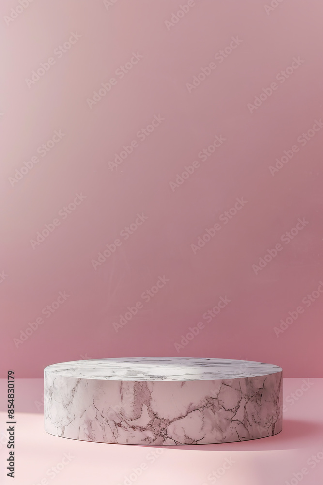 Smooth granite product display podium on a soft pastel pink background: Bold and elegant, ideal for luxury watches or fine jewelry, the granite podium and pastel pink background create a strong and Smooth granite product display podium on a soft pastel pink background: Bold and elegant, ideal for luxury watches or fine jewelry, the granite podium and pastel pink background create a strong and