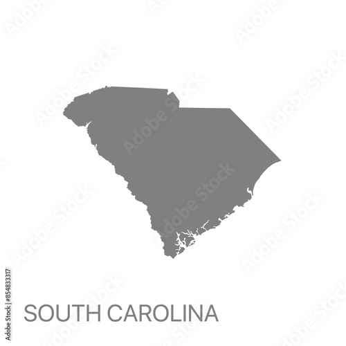 High quality detailed map South Carolina state