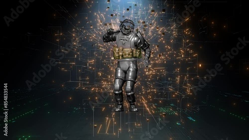 Character Robot Dancing, 3d rendering, Animation Loop High quality 4k footage.