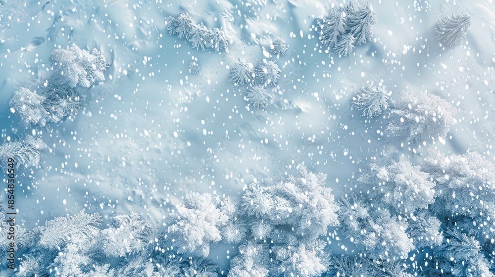 Obraz premium Winter snow seen from above providing a textured backdrop for design purposes