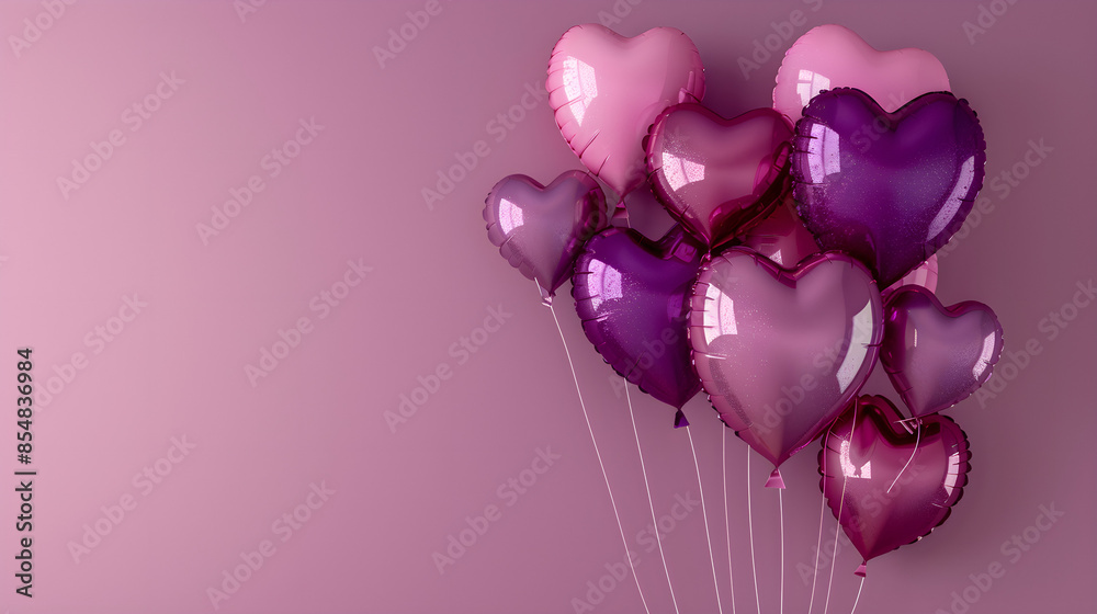 Balloon Hearts. holiday illustration of bunch of red and pink balloon hearts and glittering confetti. Happy Valentines Day. Festive romantic decoration. Wedding concept. Balloon Hearts. holiday illustration of bunch of red and pink balloon hearts and glittering confetti. Happy Valentines Day. Festive romantic decoration. Wedding concept.
