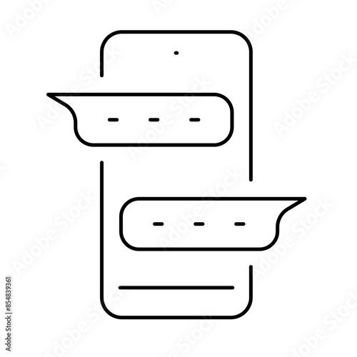 A simple linear icon for communication in messengers.