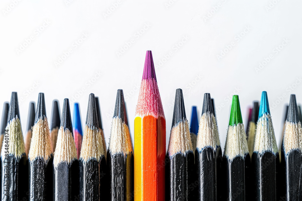 Fototapeta premium Colorful Pencil Standing Out 