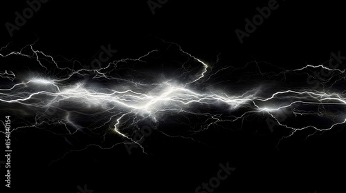 Lightnings over black background.