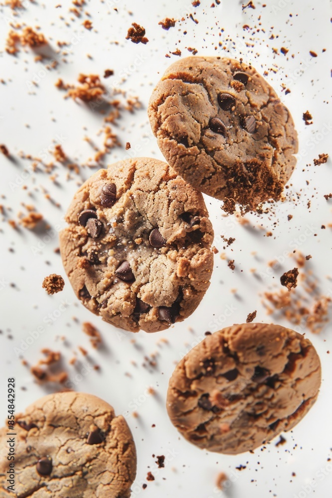 Fototapeta premium Freshly baked cookies on a white surface