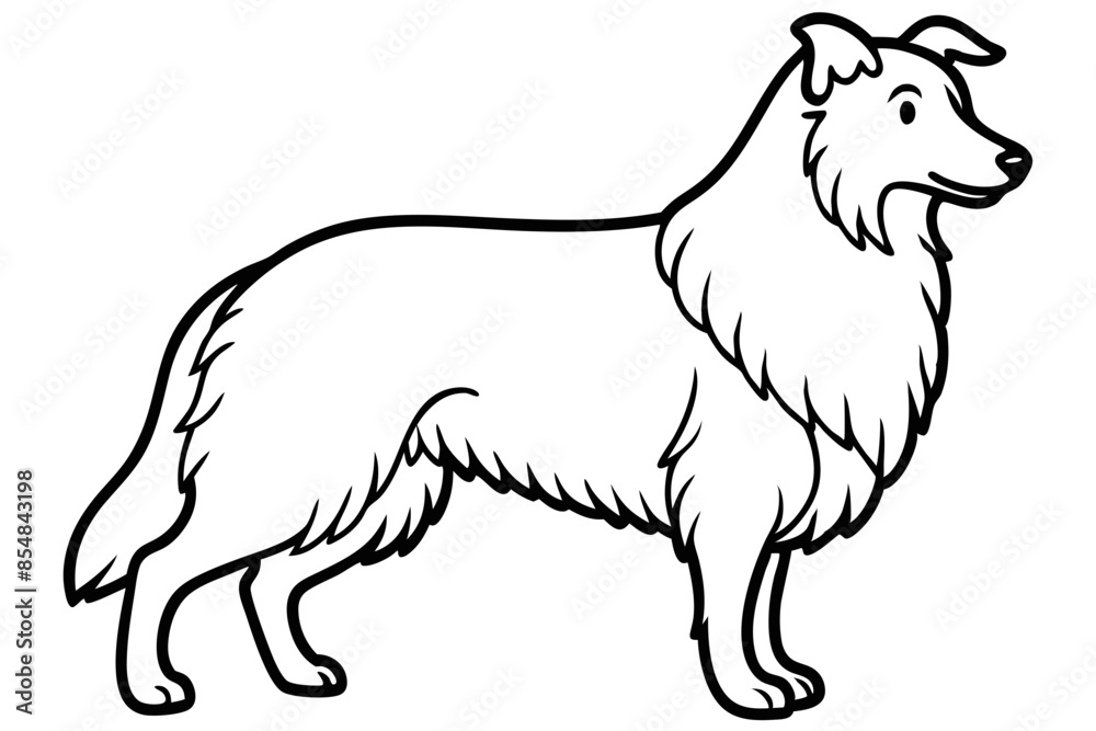 Shepherd - line art of a Standing Shepherd Dog, in black and white vector illustration. Shepherd - line art of a Standing Shepherd Dog, in black and white vector illustration.