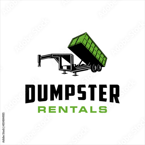 Roll off dump trailer vector with masculine style design