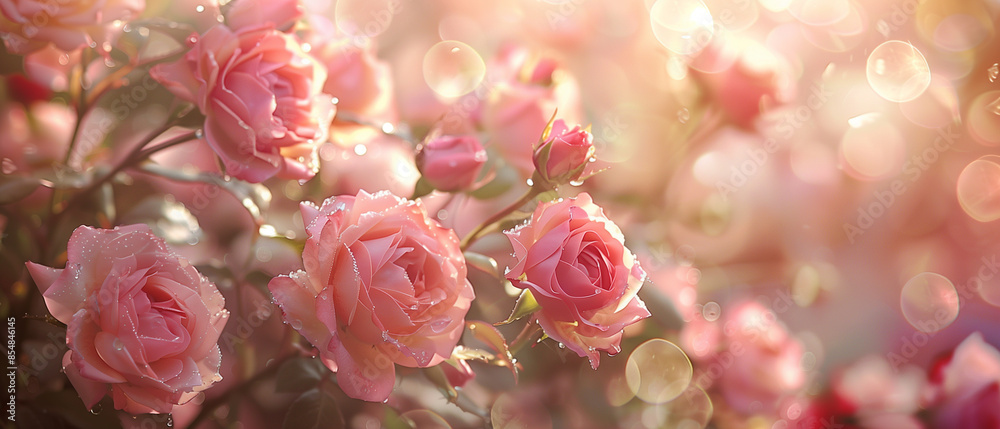 Blooming Pink Rose Garden Blooming Pink Rose Garden