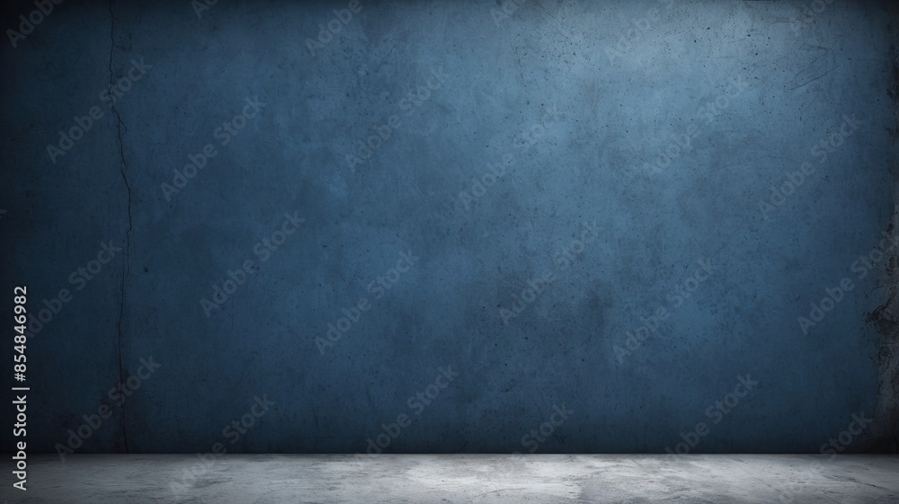 grungy backdrop, dirty blue wall with cracks and grey floor grungy backdrop, dirty blue wall with cracks and grey floor
