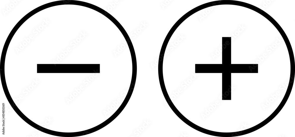 Fototapeta premium Plus and minus icon 