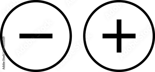 Plus and minus icon.  minus vector icon. addition icon vector. mathematical sign	