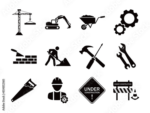 Construction icon set logo design template vector,editable eps 10.