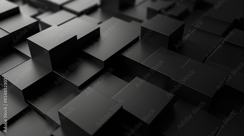 Minimal geometric shapes in 3D space with dark backdrop Minimal geometric shapes in 3D space with dark backdrop