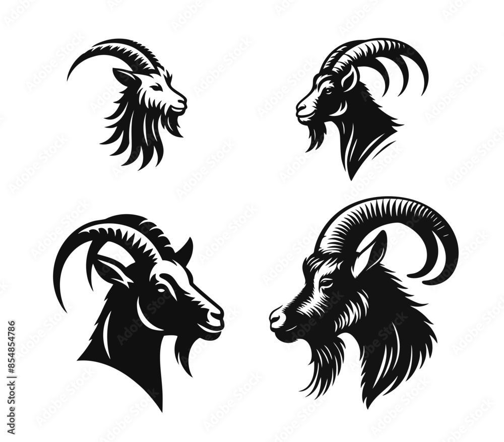 custom made wallpaper toronto digitalGoat silhouette. Goat black icon on white background