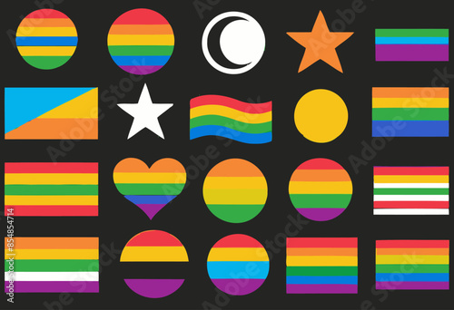 Pride for All: Vector Illustration of Inclusive Pride Flag Designs