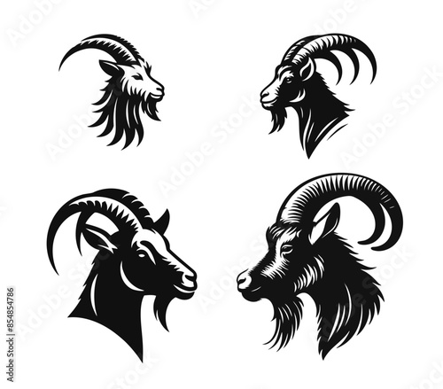 Wallpaper Mural Goat silhouette. Goat black icon on white background Torontodigital.ca