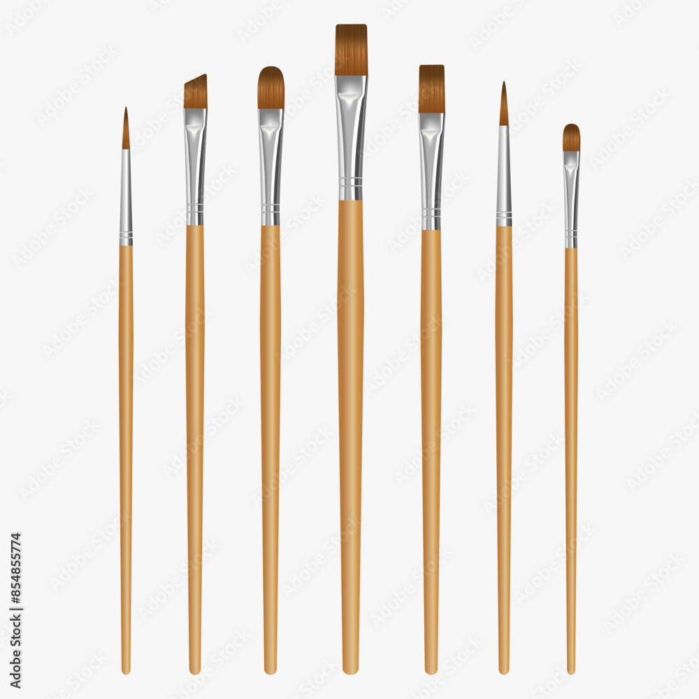 Set of paintbrushes isolated on white background. Vector illustration Set of paintbrushes isolated on white background. Vector illustration