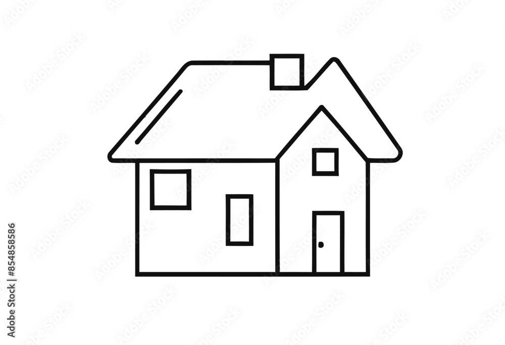 Editable Vector Illustration of a House Icon Outline Editable Vector Illustration of a House Icon Outline