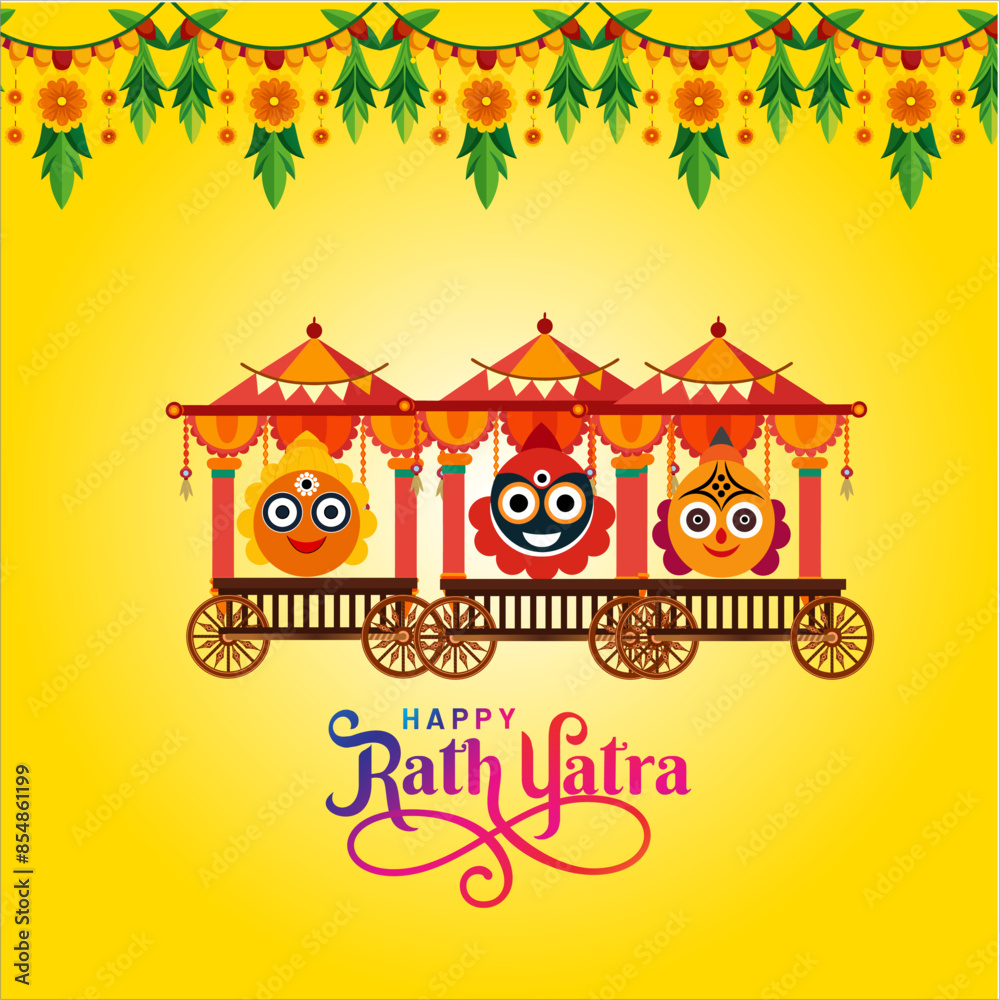 Rath Yatra Chariot Festival of Hindu God Lord Jagannath celebrated in Odisha India Rath Yatra Chariot Festival of Hindu God Lord Jagannath celebrated in Odisha India