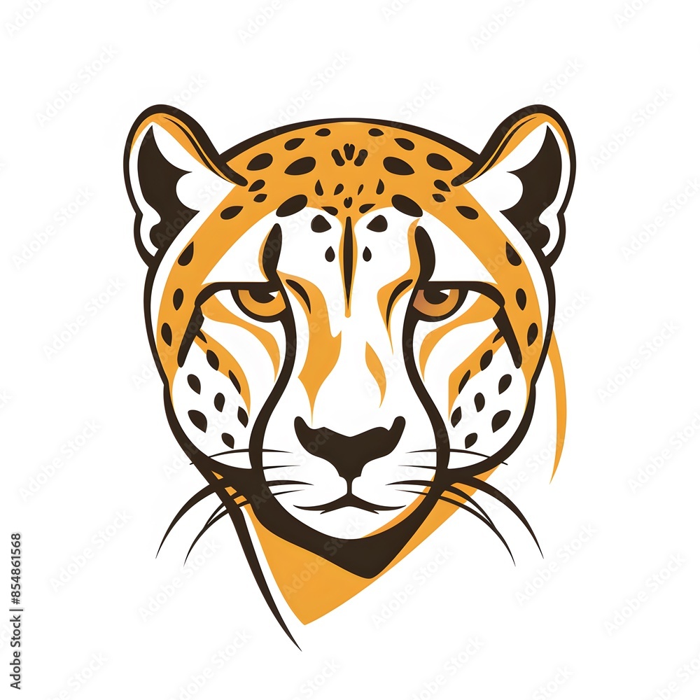 Fototapeta premium cheetah design illustration. head cheetah Silhouette. Made with generative ai
