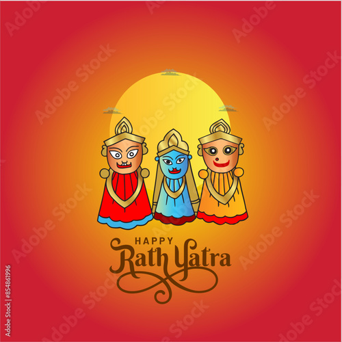 Rath Yatra Chariot Festival of Hindu God Lord Jagannath celebrated in Odisha India