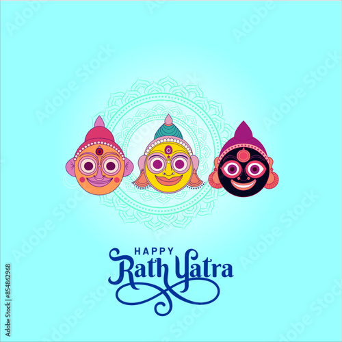 Rath Yatra Chariot Festival of Hindu God Lord Jagannath celebrated in Odisha India