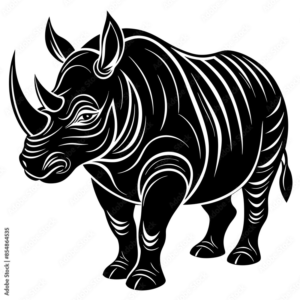 Vector illustration of a rhinoceros animal Vector illustration of a rhinoceros animal