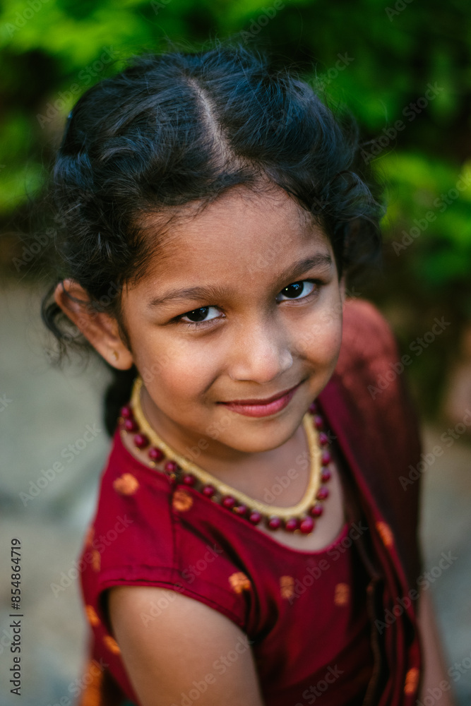 Portrait of a beautiful Indian girl in traditional dress, India Portrait of a beautiful Indian girl in traditional dress, India