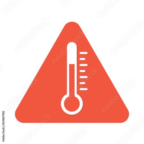 high temperature warning sign, hot summer day, heatwave, climate change concept- vector illustration