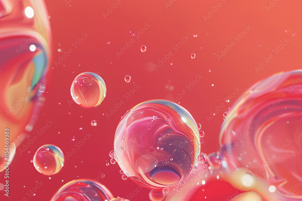 Water droplets, water molecules and bubbles solid color background, PPT abstract KV main visual background image Water droplets, water molecules and bubbles solid color background, PPT abstract KV main visual background image