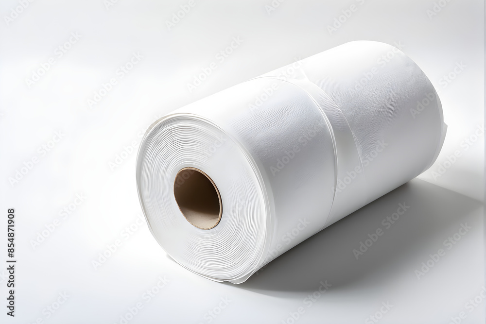 Roll of paper towels on a white background Roll of paper towels on a white background