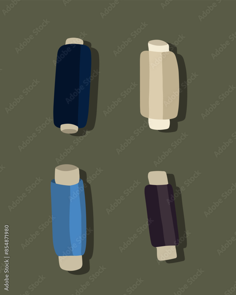 Vector isolated illustration of a set of sewing threads. Vector isolated illustration of a set of sewing threads.