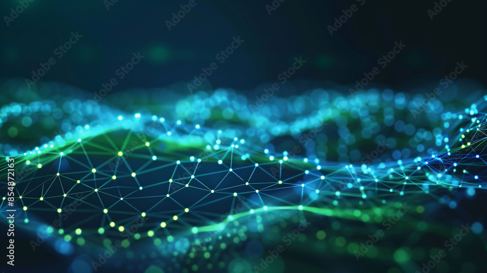 Abstract light three-dimensional luminous particles technology sense KV main visual background Abstract light three-dimensional luminous particles technology sense KV main visual background