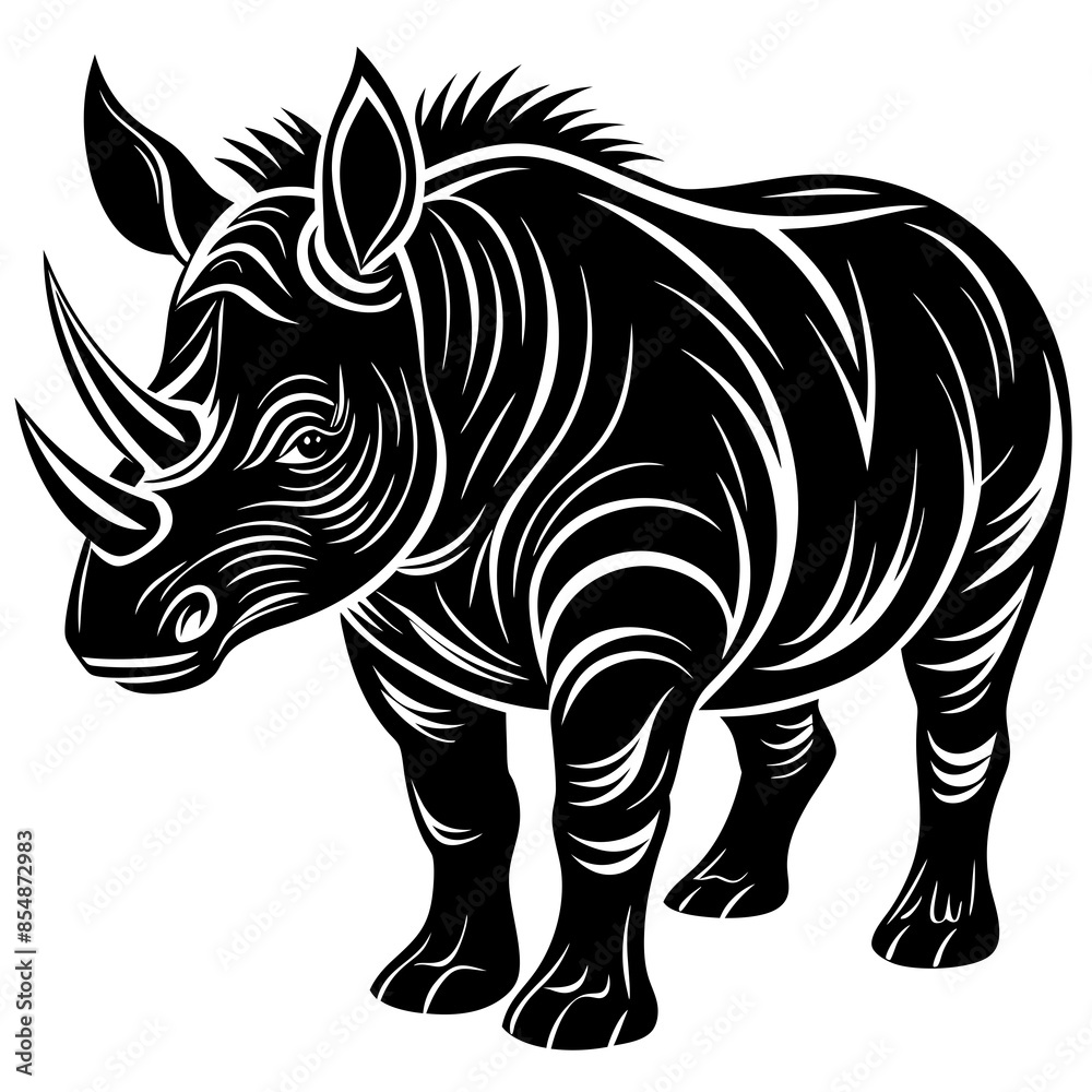 Vector illustration of a rhinoceros animal Vector illustration of a rhinoceros animal