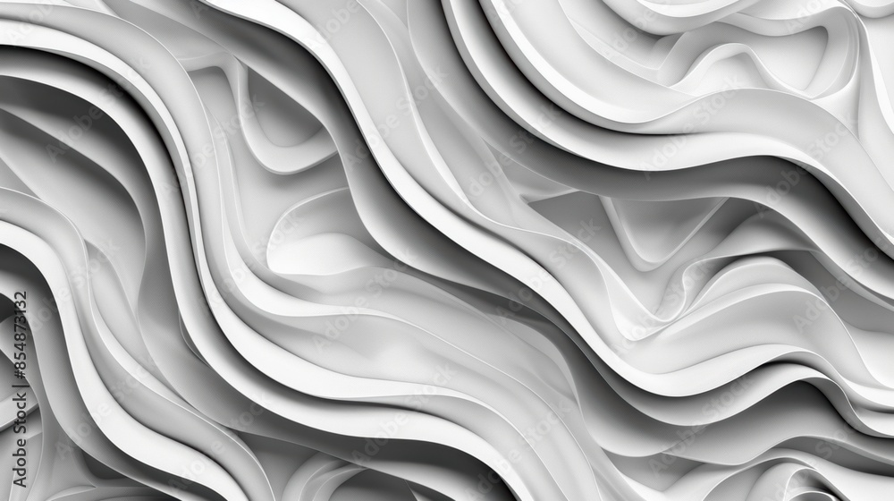 A white and black abstract painting with a wave pattern A white and black abstract painting with a wave pattern