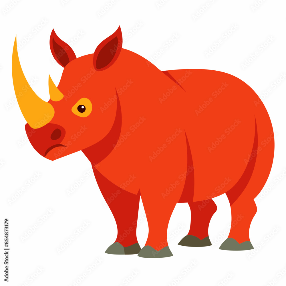 Vector illustration of a rhinoceros animal Vector illustration of a rhinoceros animal