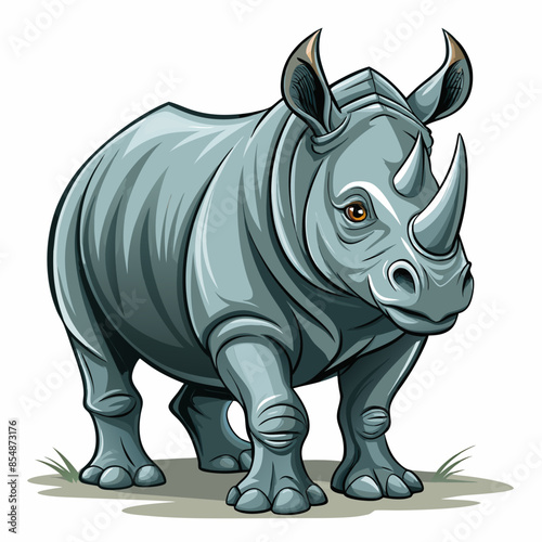Vector illustration of a rhinoceros animal