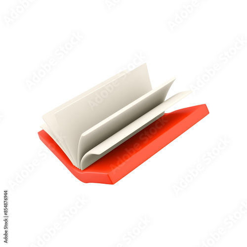 Icon of an open book with a red and black cover, symbolizing reading, knowledge, and education, isolated on a white background.