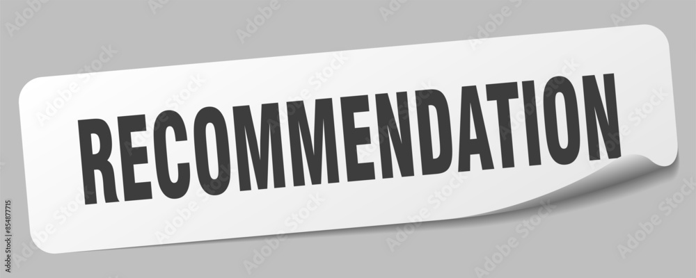 recommendation sticker. recommendation label recommendation sticker. recommendation label