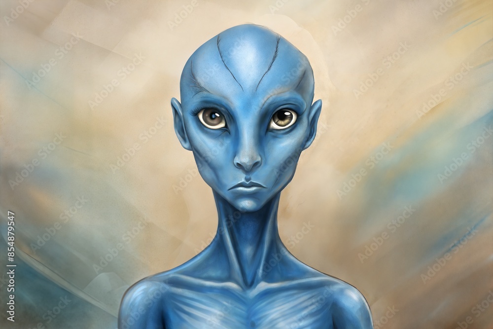 a portrait of a alien in the background a portrait of a alien in the background
