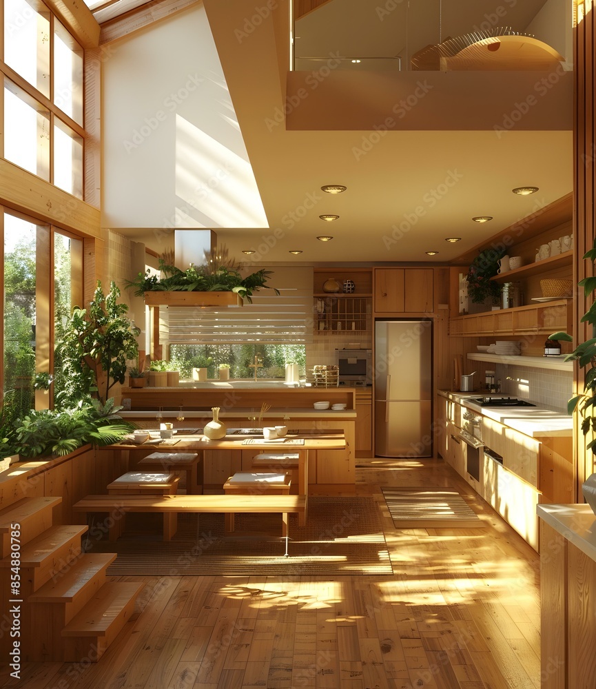 Modern Kitchen Interior Design With Wooden Cabinets and Natural Light Modern Kitchen Interior Design With Wooden Cabinets and Natural Light