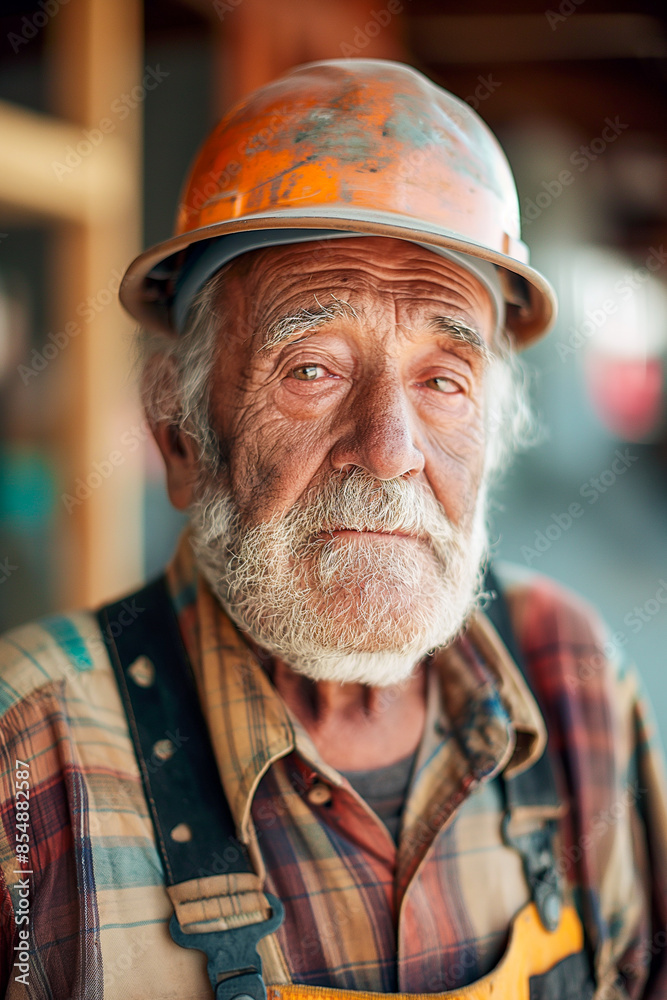 A man with a hard hat on and a beard A man with a hard hat on and a beard