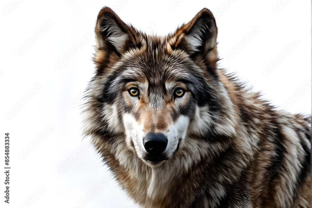 Fototapeta premium Gray wolf isolated on white background