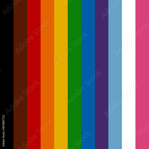 Pattern stripe seamless. Black, brown, red, orange, yellow, green, dark blue, purple, blue, white and pink