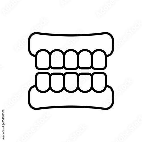 dentures outline icons, minimalist vector illustration ,simple transparent graphic element .Isolated on white background